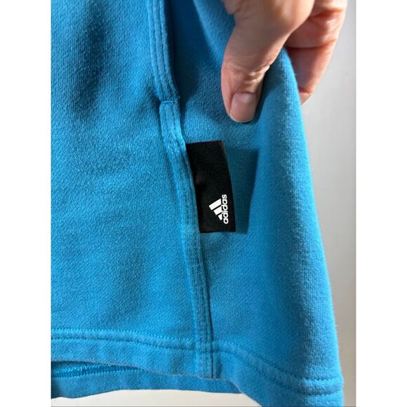 Adidas Cotton Pull-up Shorts in Blue Size L - Picture 5 of 9